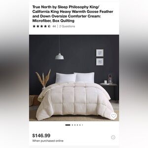 King/California King Heavy Goose Feather Comforter - in perfect condition!